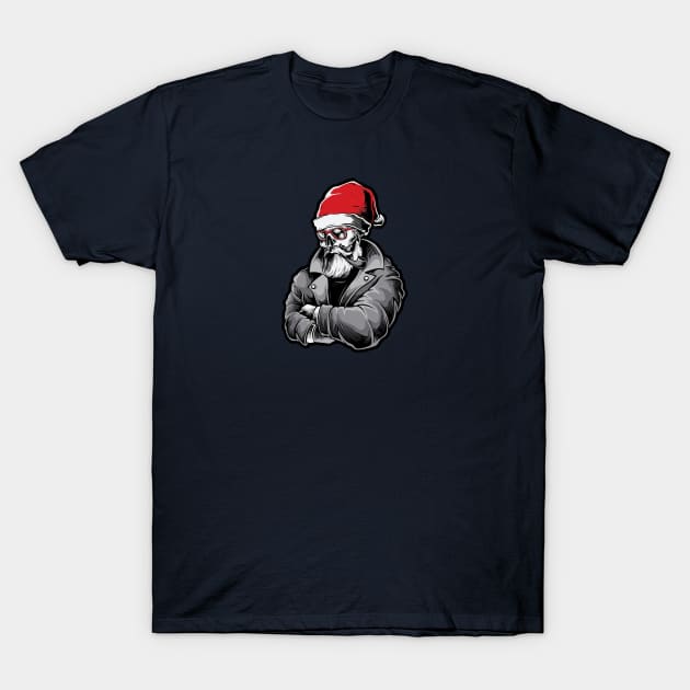 Skull Santa Christmas T-Shirt by CurlyLamb